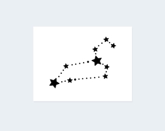 Leo Constellation Tattoo (Set of 2) - Leo Constellation Temporary Tattoo / Leo Zodiac Tattoo / Leo Star Constellation Tattoo / Leo Tattoo