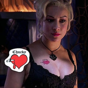 Bride of Chucky Temporary Tattoo - Chucky Heart Tattoo / Jennifer Tilly Chucky Tattoo / Bride of Chucky Costume / Bride of Chucky Cosplay