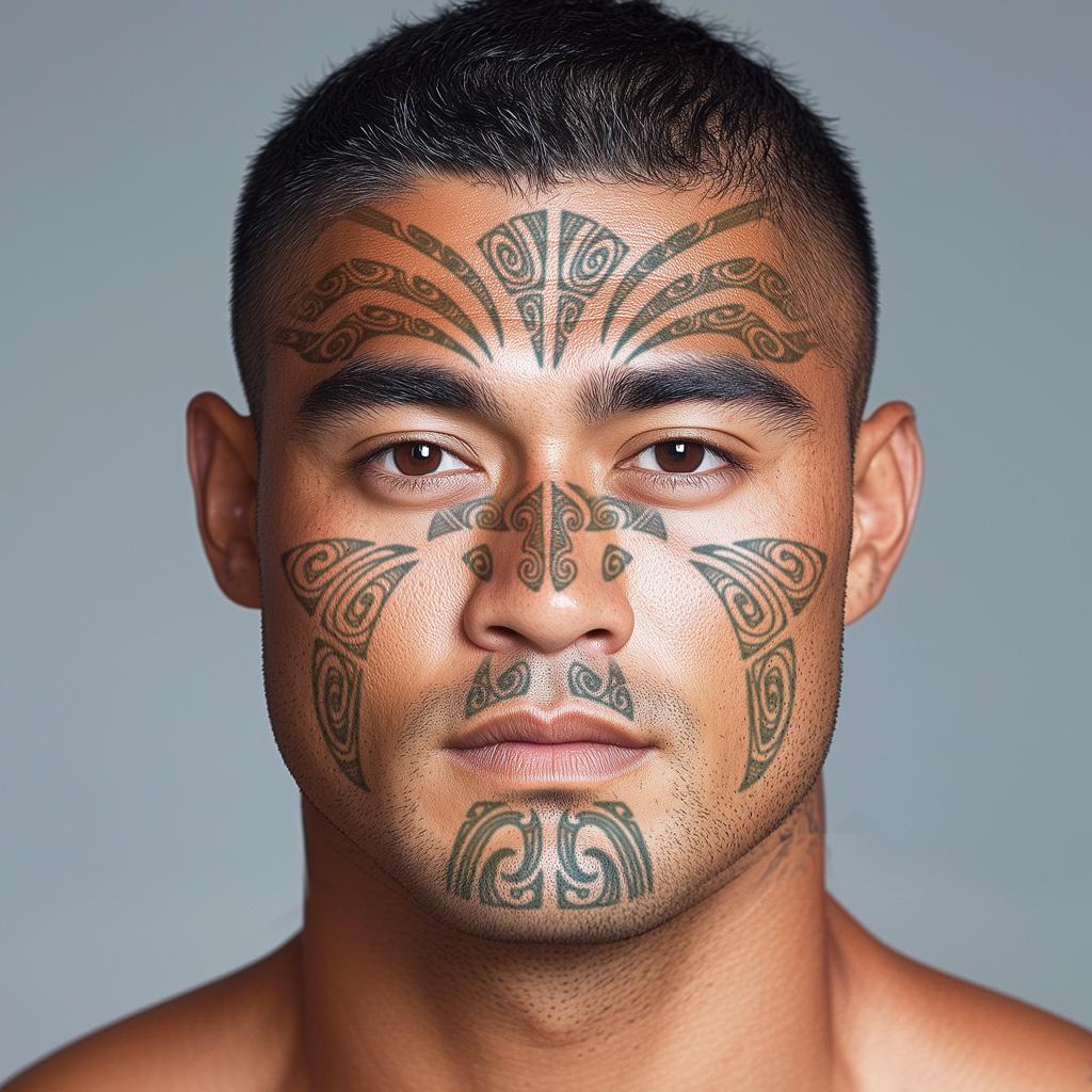 Maori Face Tattoo Set - Maori Face Temporary Tattoos / Tamoko Face ...