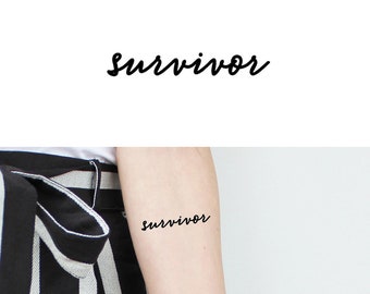 Survivor set of 2 Survivor Temporary Tattoo / Survivor - Etsy Survivor set of 2 Survivor Temporary Tattoo / Survivor - Etsy