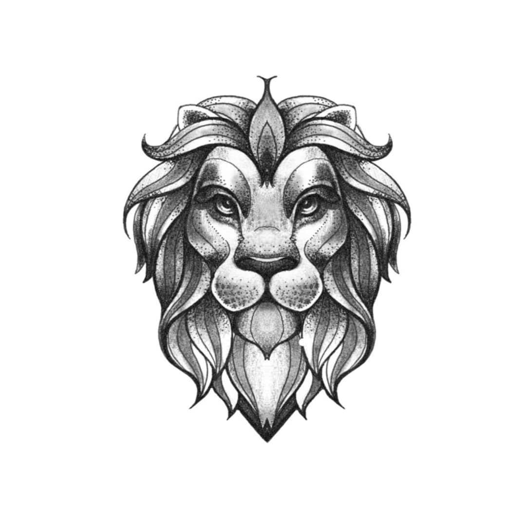 Premium Vector  Lion king animal tribal tattoo black and white design