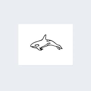 Minimalist Orca (Set of 2) - Orca Temporary Tattoo / Minimalist Orca Tattoo / Sea Tattoo / Killer Whale Tattoo / Orca Linework Tattoo / Orca