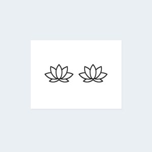 Minimalist Lotus (Set of 2) - Tiny Lotus Tattoo / Small Lotus Temporary Tattoo / Minimalist Lotus Tattoo / Buddhism Tattoo / Cute Lotus