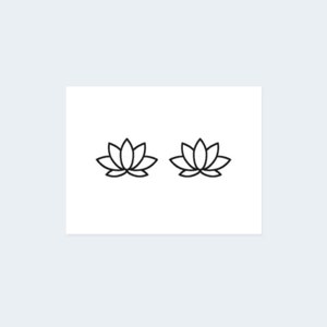 Minimalist Lotus (Set of 2) - Tiny Lotus Tattoo / Small Lotus Temporary Tattoo / Minimalist Lotus Tattoo / Buddhism Tattoo / Cute Lotus