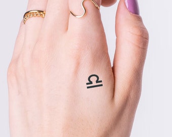 Libra Sign Temporary Fake Tattoo Sticker set of 2 - Etsy