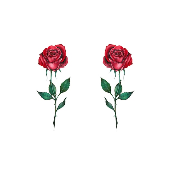 Petites roses rouges ensemble de 2 Roses tatouage - Etsy Canada