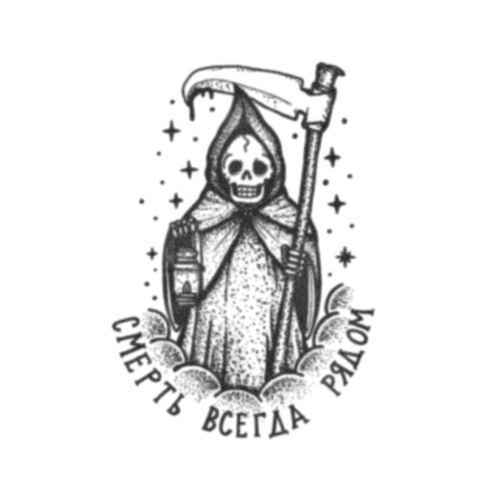 Premium Vector  Grim reaper death skeleton with a scythe print for  tshirt and tattoo