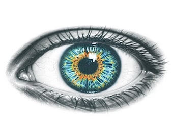 Realistic Eye Tattoo - Big Eye Temporary Tattoo / Realistic Eye Tattoos / Forearm Tattoos / Large Blue Eye Tattoos / Tattoos for Men