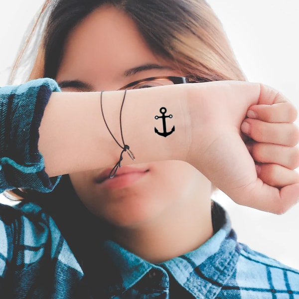 Small Anchor (Set of 2) - Temporary Tattoo / Nautical Tattoo / Anchor Tattoo / Marine Tattoo / Sailor Tattoo / Anchor Temporary Tattoo