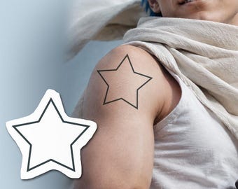Star Outline Anime Tattoo - Star Anime Temporary Tattoo / Star Outline Temporary Tattoo / Star Cosplay Costume Halloween Costume