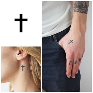 Small Cross (Set of 4) - Temporary Tattoo / Small Cross Temporary Tattoo / Temporary Cross Tattoo / Christian Tattoo / Tiny Tattoo / Cross