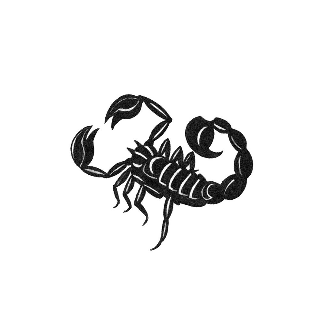 Blackwork Scorpion Scorpion Temporary Tattoo / Blackwork - Etsy