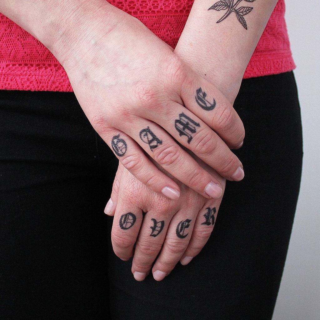 Knuckles Old Letters Temporary Tattoo / Knuckles Temporary - Etsy Finland Knuckles Old Letters Temporary Tattoo / Knuckles Temporary - Etsy Finland