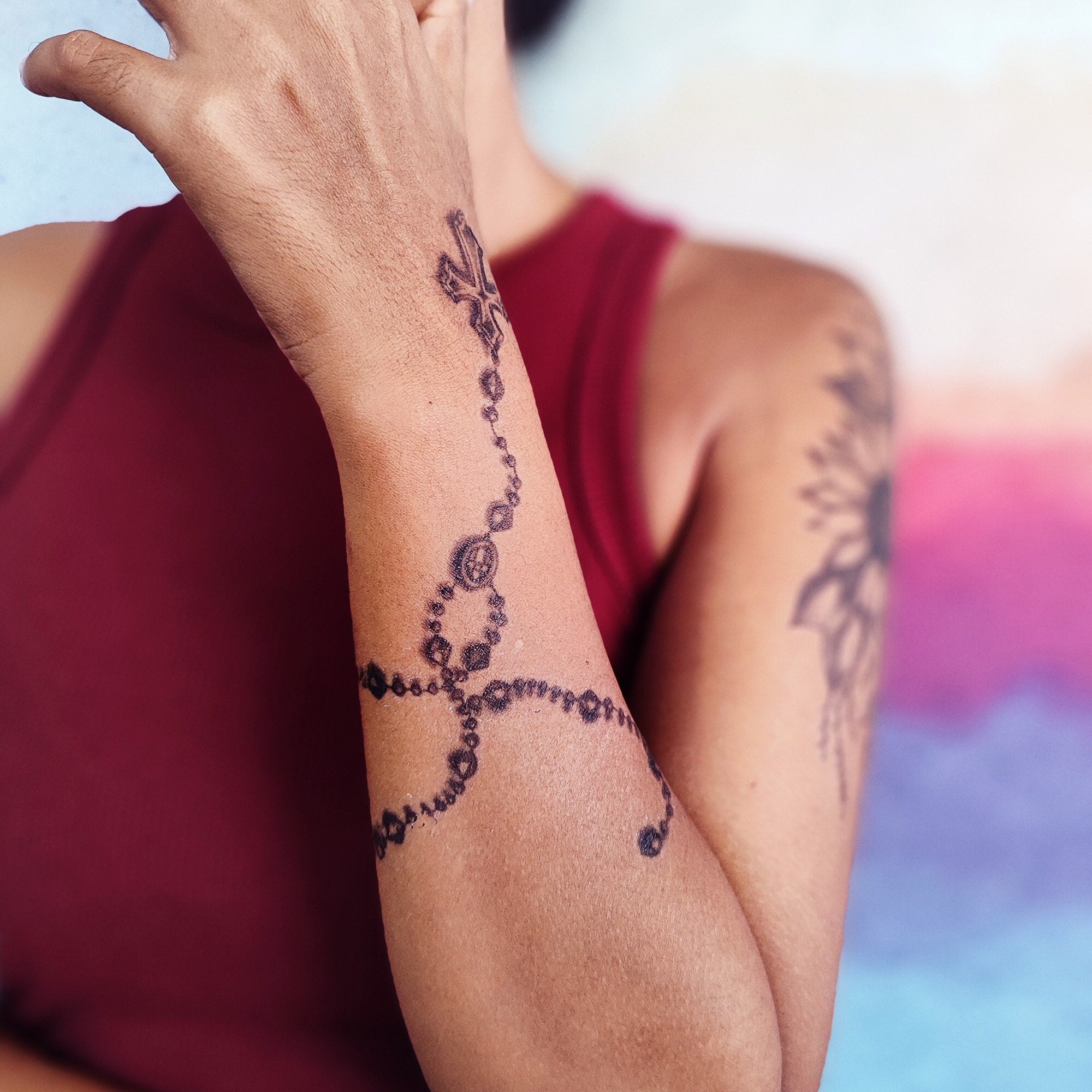 36 Lovely Rosary Tattoos Ideas and Design For Hand  Psycho Tats