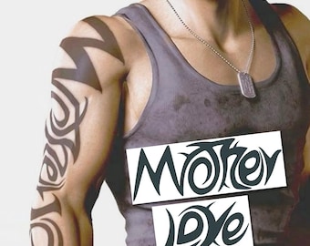 Billy Tribal Arm Tattoo - Mother Love Billy Temporary Tattoo Costume Cosplay Halloween