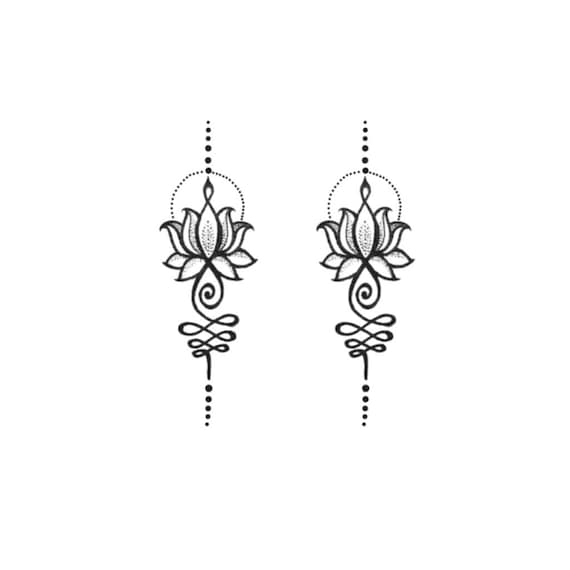 Unalome Lotus set of 2 Small Unalome Tattoo / Lotus Tattoo - Etsy Canada Unalome Lotus set of 2 Small Unalome Tattoo / Lotus Tattoo - Etsy Canada