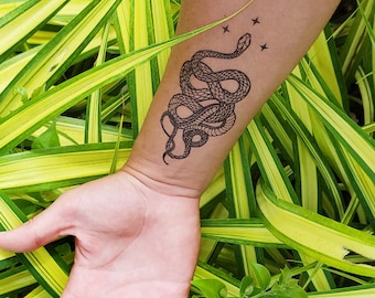 Grass Snake Tattoo - Etsy UK