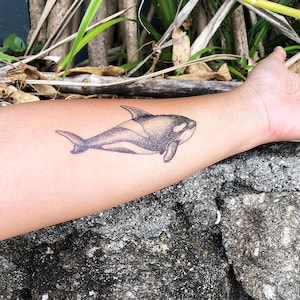 Black Ink Dotwork Animal Skull Tattoo On Right Forearm