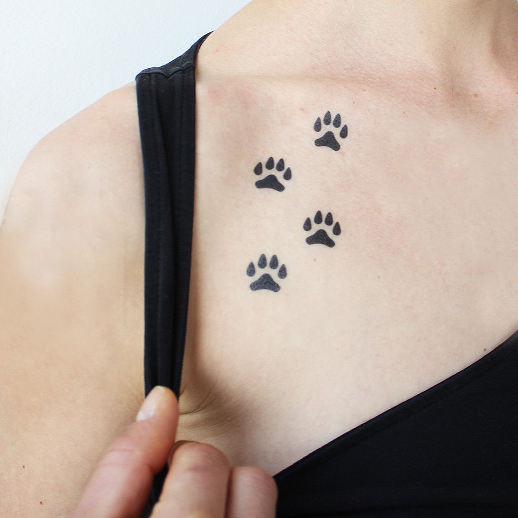 Paw Print Tattoo - Etsy Canada Paw Print Tattoo - Etsy Canada