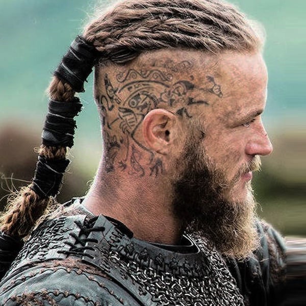 Ragnar Inspired Temporary Tattoos - Ragnar Lothbrok Tattoos / Ragnar Halloween Costume / Ragnar Head Tattoos / Ragnar Lodbrok Tattoos