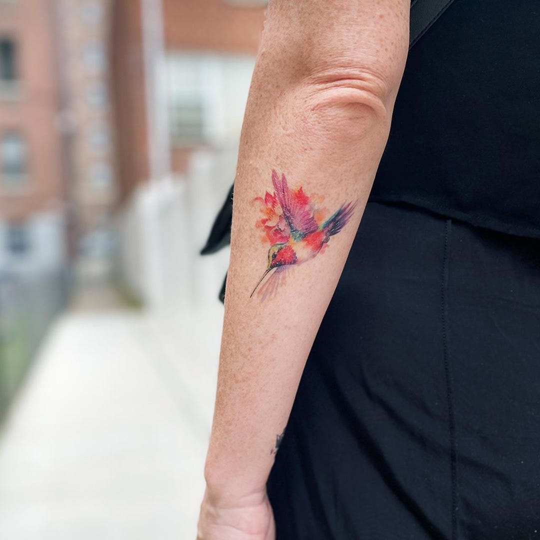 Hummingbird Watercolor - Temporary Tattoo / Watercolor Hummingbird Tattoo /  Cute Hummingbird Tattoo / Animal Tattoo / Bird Tattoo / Cute - Etsy, image size:1080x1080
