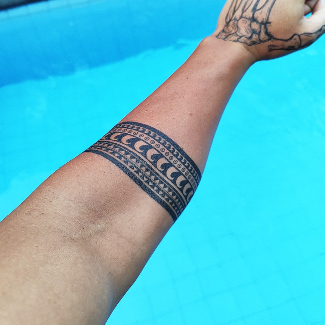 Hawaiian Kakau Armband Tattoo Polynesian Armband Temporary Tattoo / Arm Band Tattoo / Hawaiian