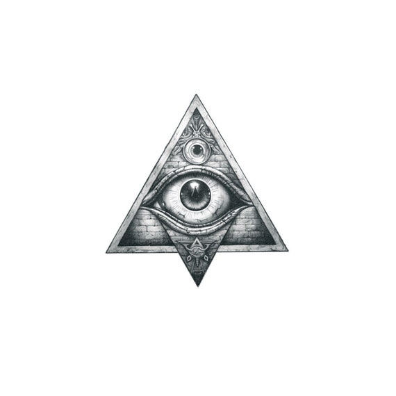 Pyramid Eye Tattoo Illuminati Pyramid Tattoo / Pyramid Temporary Tattoo /  Eye of Providence Temporary Tattoo / Triangle Eye Tattoo - Etsy