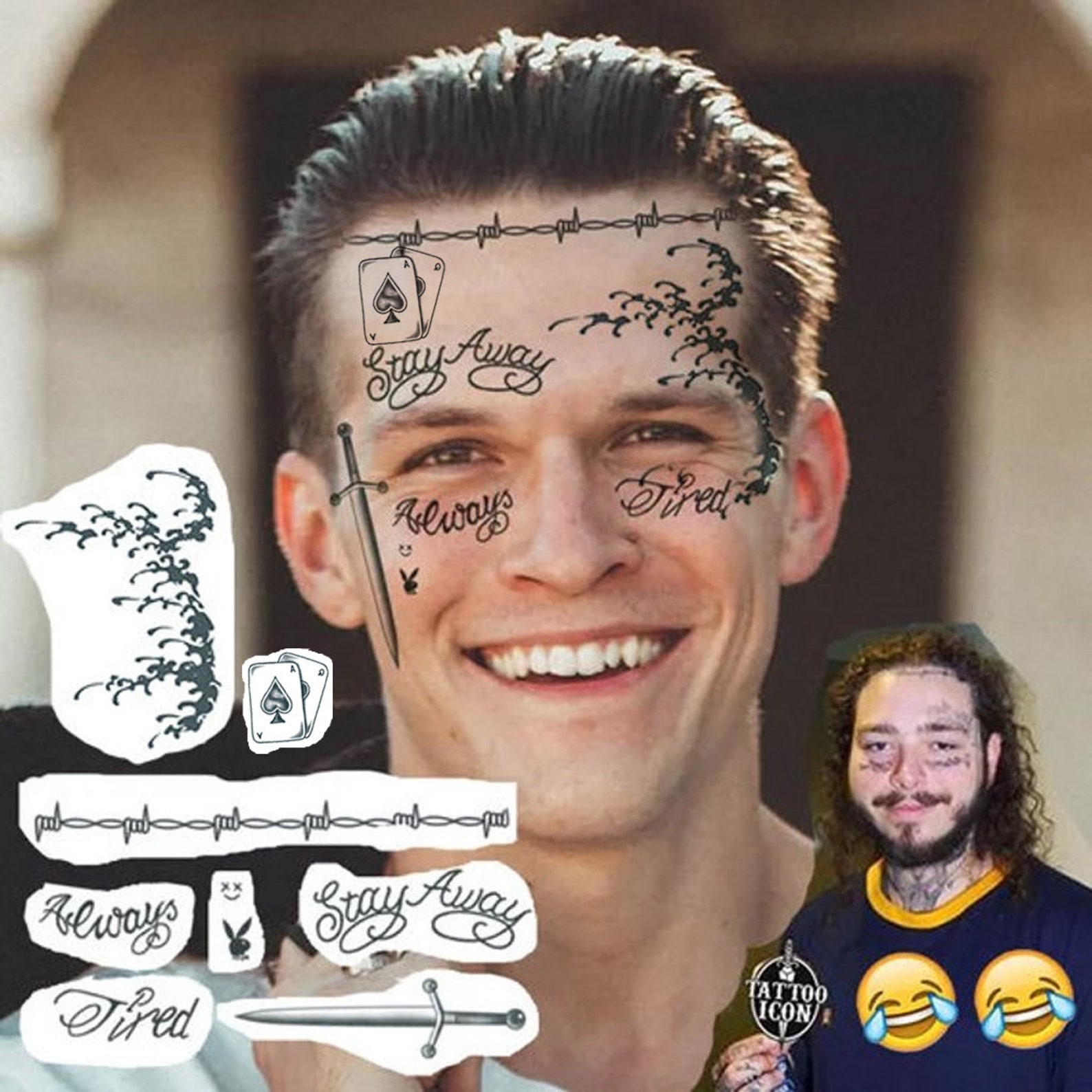 Always Tired Post Malone Tattoo TShirt DS