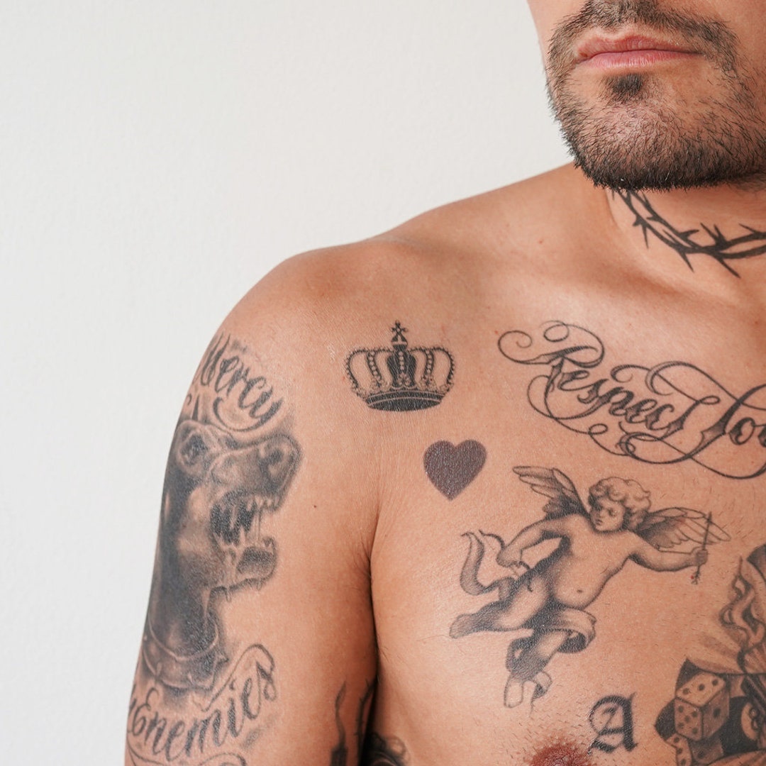 Tatouage Carte Roi Et Reine De Coeur King Queen Crown Tatouage temporaire / Couronne Tatouage - Etsy France