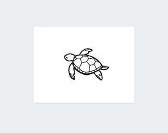 Bébé tortue (lot de 2) - tatouage tortue minimaliste / tatouage temporaire tortue / tatouage tortue minimal / tatouage tortue simple / tortue mignonne