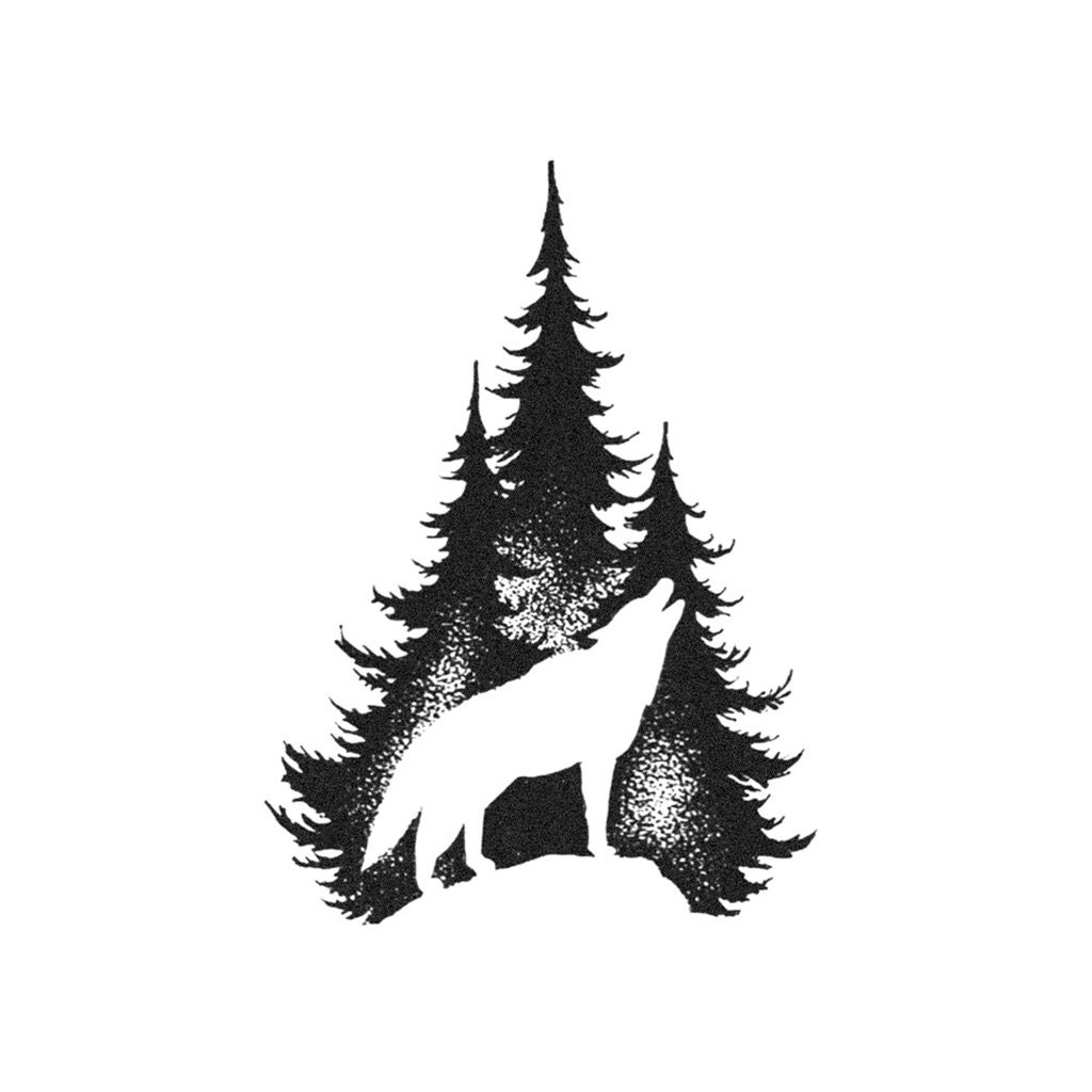 Lone Wolf Tattoo Temporary Tattoo Wolf Tattoo Wolf Etsy 日本