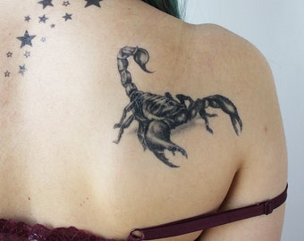 Scorpion Tattoo - Realistic Temporary Tattoo / Manly Tattoo / Scorpio Temporary Tattoo / Arachnid Tattoo / Stinger Tattoo / TattooIcon