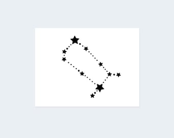 Gemini Constellation Tattoo (Set of 2) - Gemini Constellation Temporary Tattoo / Gemini Sign Tattoo / Gemini Star Constellation / Gemini