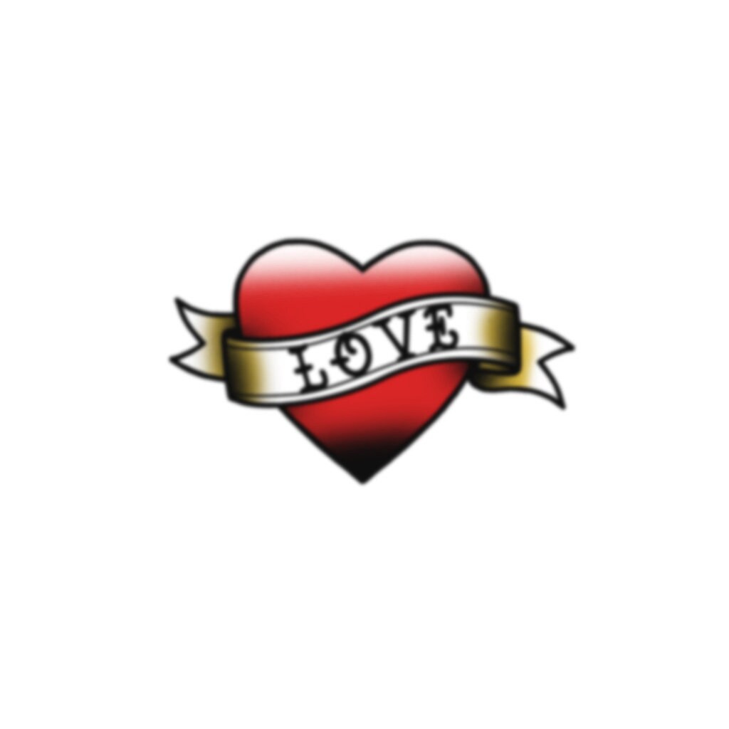 Love Heart Temporary Tattoo / Realistic Tattoo / Vintage Etsy