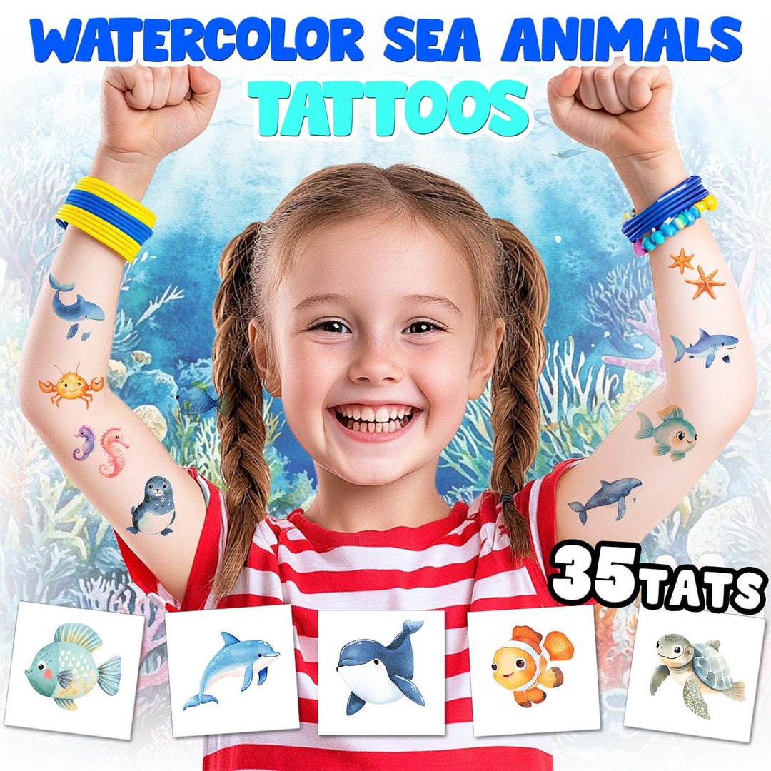 kids-tattoos-watercolor-animals-set-set-of-35-watercolor-temporary