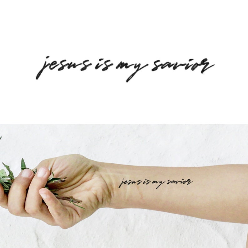 Savior Script Jesus is My Savior (set of 2) - Jesus is My Savior Tattoo / Jesus ...