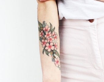 Cherry Blossom - Temporary Tattoo / Cherry Blossom Temporary Tattoo / Sakura Temporary Tattoo /Cherry Blossom /Cherry Blossom Tattoo/ Floral