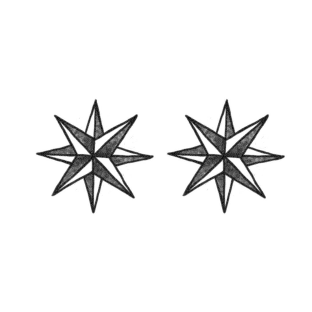 Achtpuntige stertattoo (set van 2) - Russische criminele tattoo ..., حجم الصورة 1080x1080