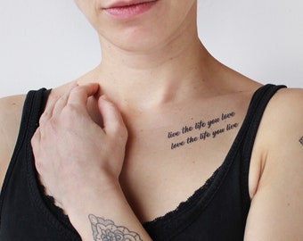 Live The Life You Love Love The Life You Live Temporary Etsy Live The Life You Love Love The Life You Live Temporary Etsy