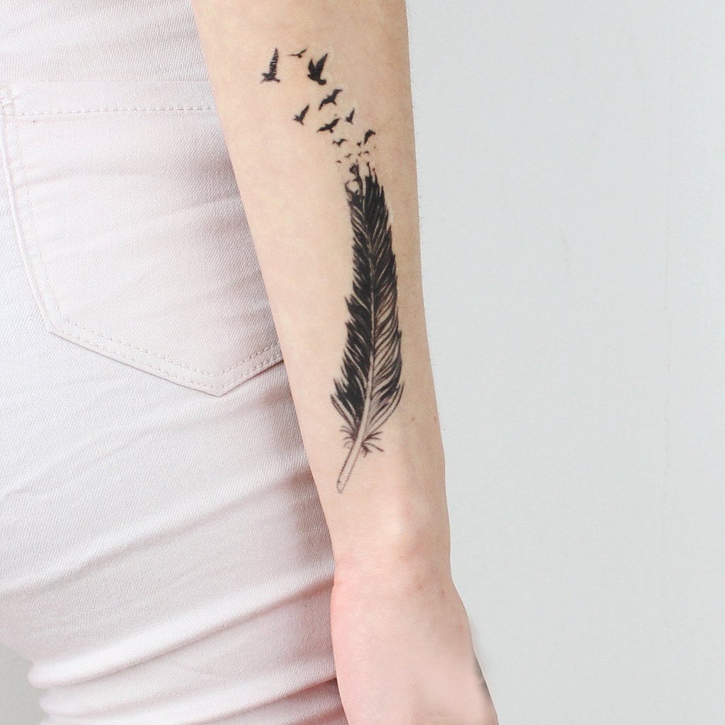 Crow Feather Tattoo - Etsy