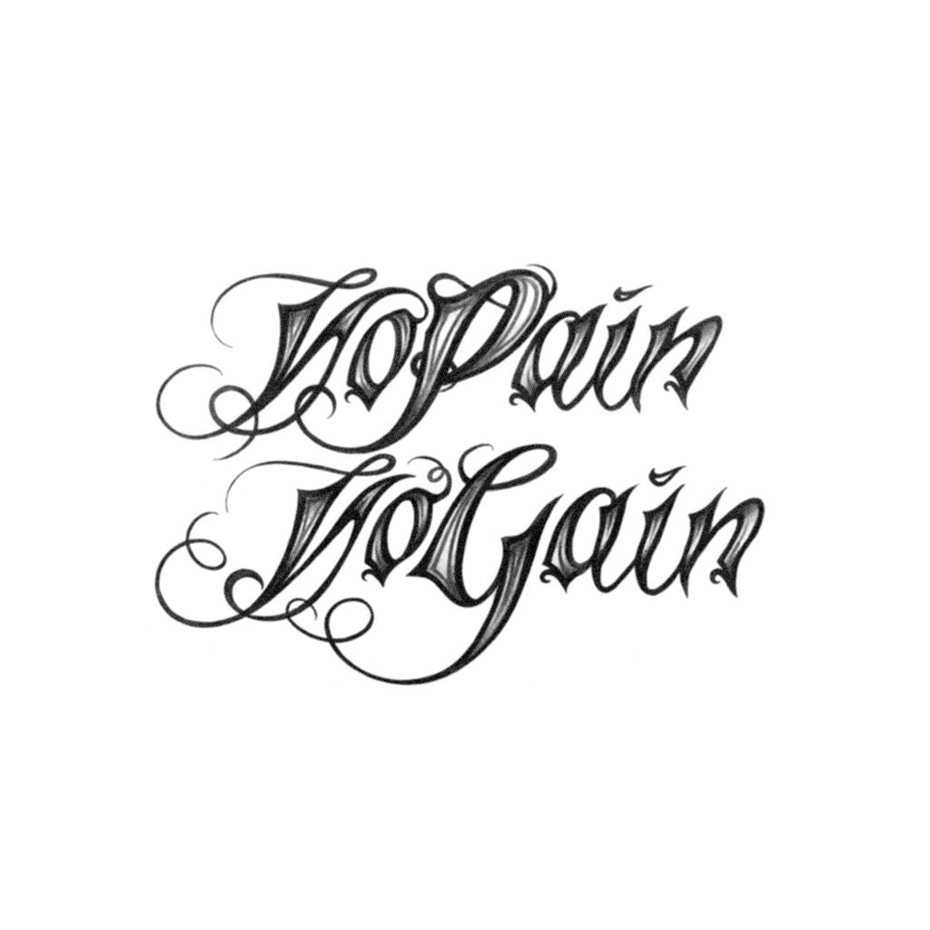 Tatouage No Pain No Gain Homme No Pain No Gain Tatouage temporaire / No Pain No Gain Tattoo - Etsy France