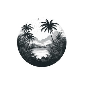 Jungle Tattoo - Jungle Temporary Tattoo / Nature Tattoo / Tropical Tattoo / Deep Jungle Temporary Tattoo / Circle Tattoo / Rainforest Tattoo