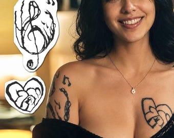 Nikki Freeman Tattoos - Nikki Freeman Costume Temporary Tattoos / Halloween Costume for Women Cosplay