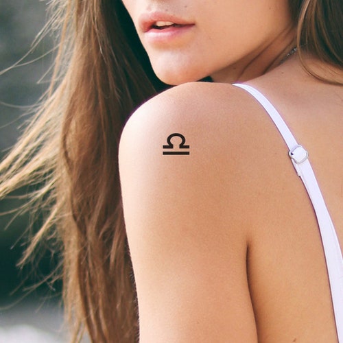 Libra Temporary Tattoo set of 4 Libra Zodiac Tattoo / - Etsy