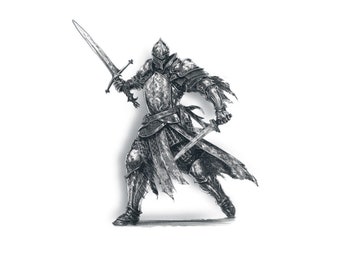 Knight in Armor Tattoo - Temporary Tattoo / Knight with Swords Temporary Tattoo / Crusader Tattoo / Knight Tattoo / Tattoos for Men / Power