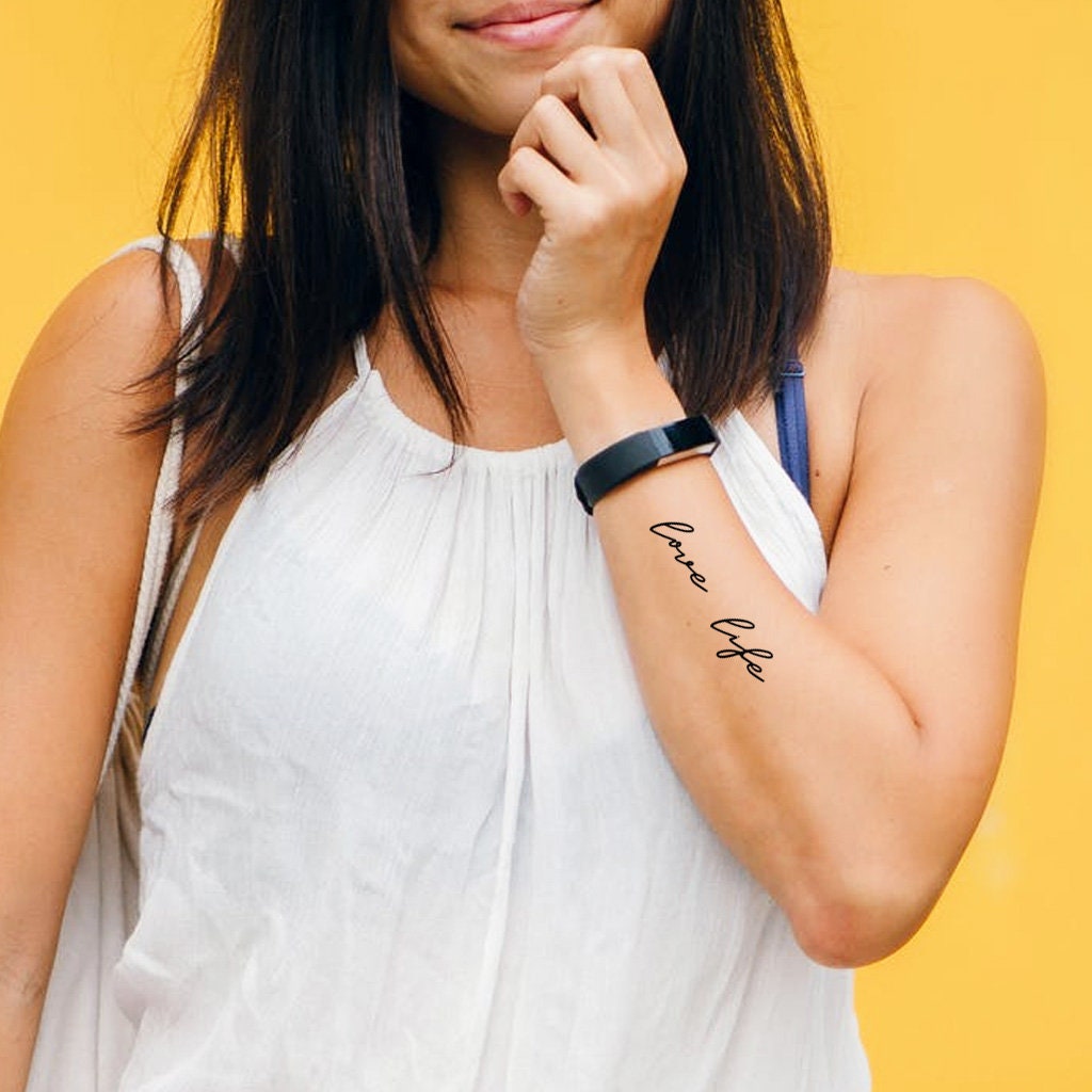 Love Life set of 2 Love Life Quote Tattoo / Text Temporary - Etsy Denmark Love Life set of 2 Love Life Quote Tattoo / Text Temporary - Etsy Denmark