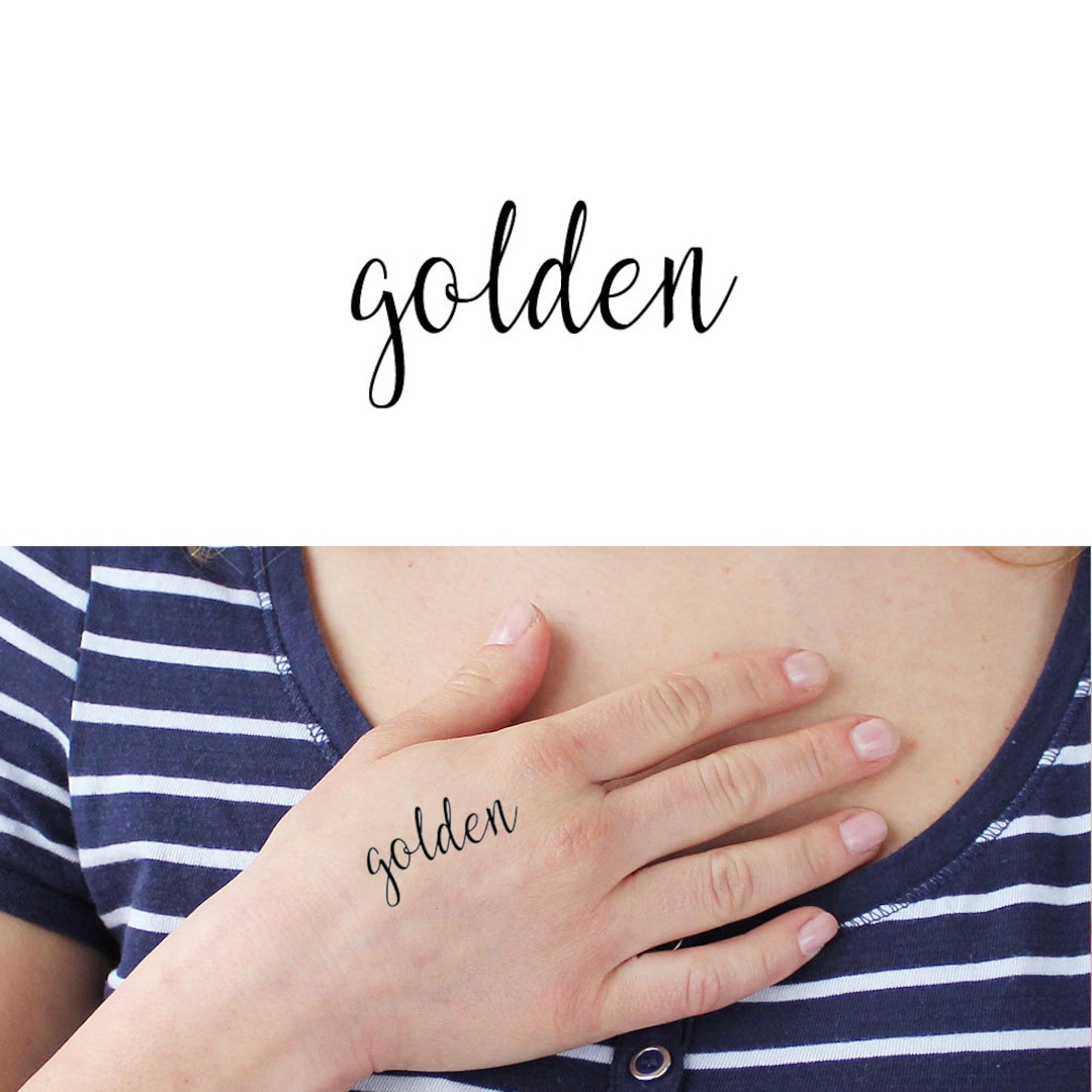 Dorado (juego de 2): tatuaje temporal, tatuaje de cita, tatuaje de  escritura, tatuaje de texto, tipografía - Etsy México, image size:1080x1080