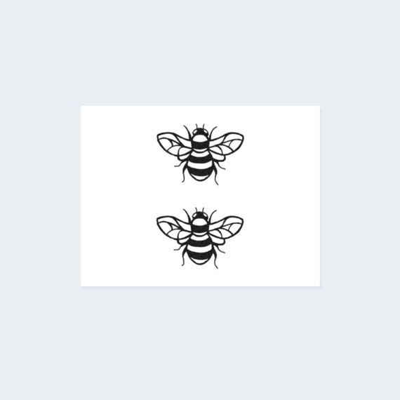 Bee Tattoo set of 2 Bee Temporary Tattoo / Honeybee - Etsy Norway