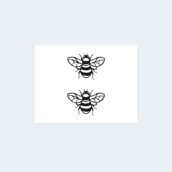 Bee Tattoo Set Of 2 Bee Temporary Tattoo Honeybee Temporary Tattoo Insect Tattoo Small Bee Tattoo Nature Tattoo Cute Bee Tattoo