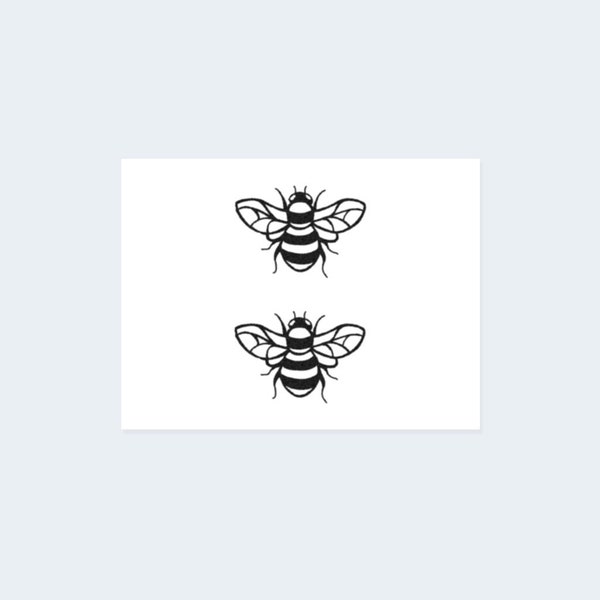 Bee Tattoo (Set of 2) - Bee Temporary Tattoo / Honeybee Temporary Tattoo / Insect Tattoo / Small Bee Tattoo / Nature Tattoo /Cute Bee Tattoo